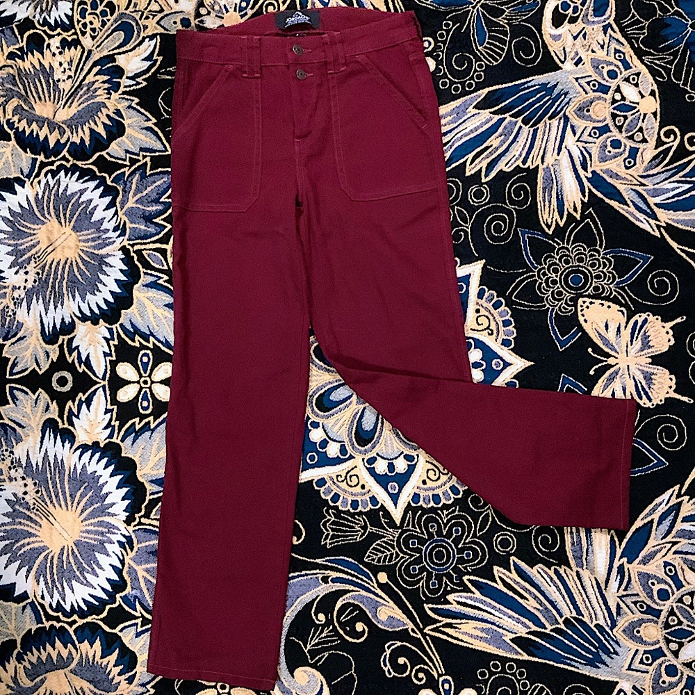 High Waist Deep Red Pants